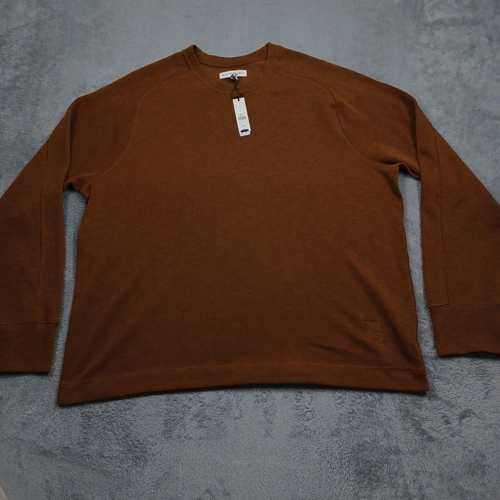 Banana Republic Sweater Mens XL Brown Crew Neck Preppy Pullover NWT